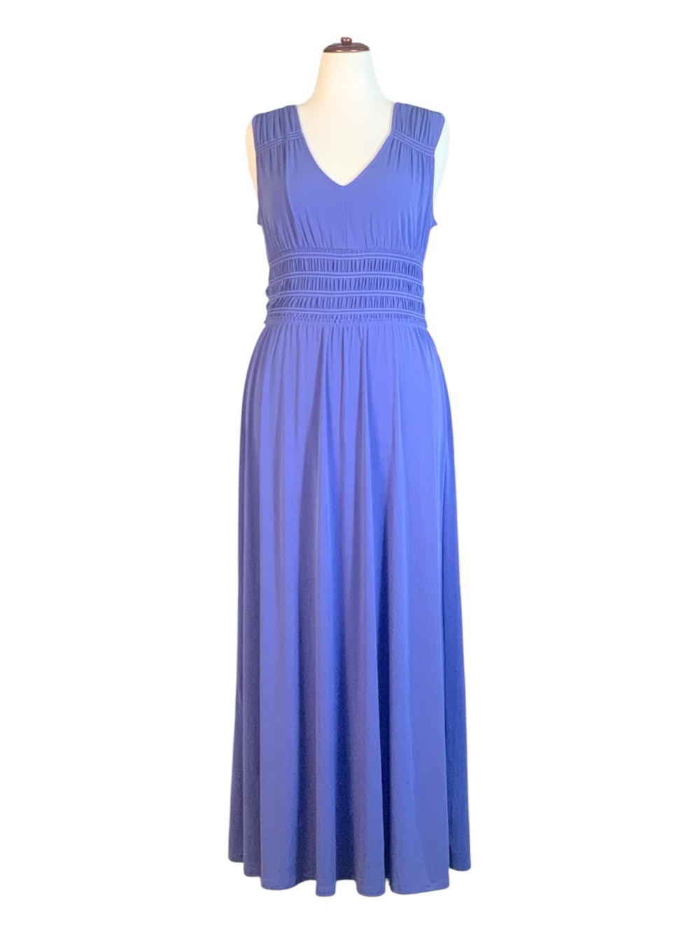Daisy Fuentes Lavender Purple Sleeveless Summer Maxi Dress Elastic Waist Size 14